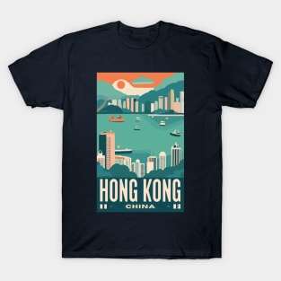 A Vintage Travel Art of Hong Kong - China T-Shirt